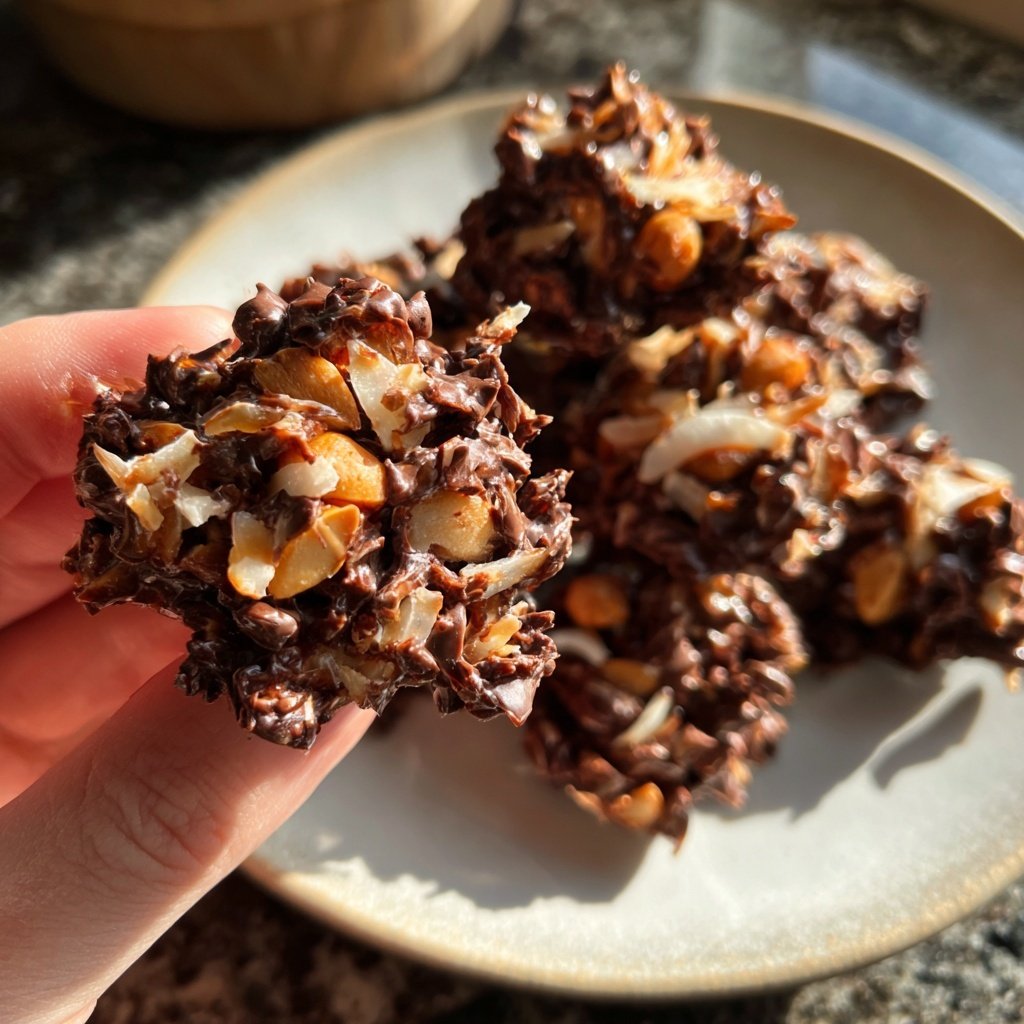 Chocolate Coconut Peanut Clusters