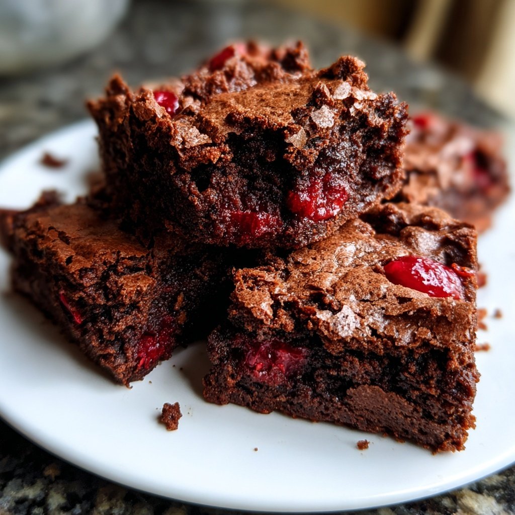 Cottage Cheese Brownies with Cherry Pieces