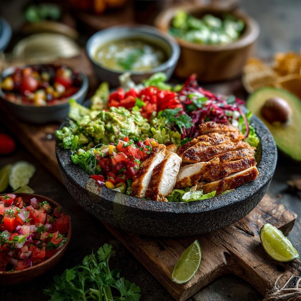 Healthy Chicken Taco Salad Bowl