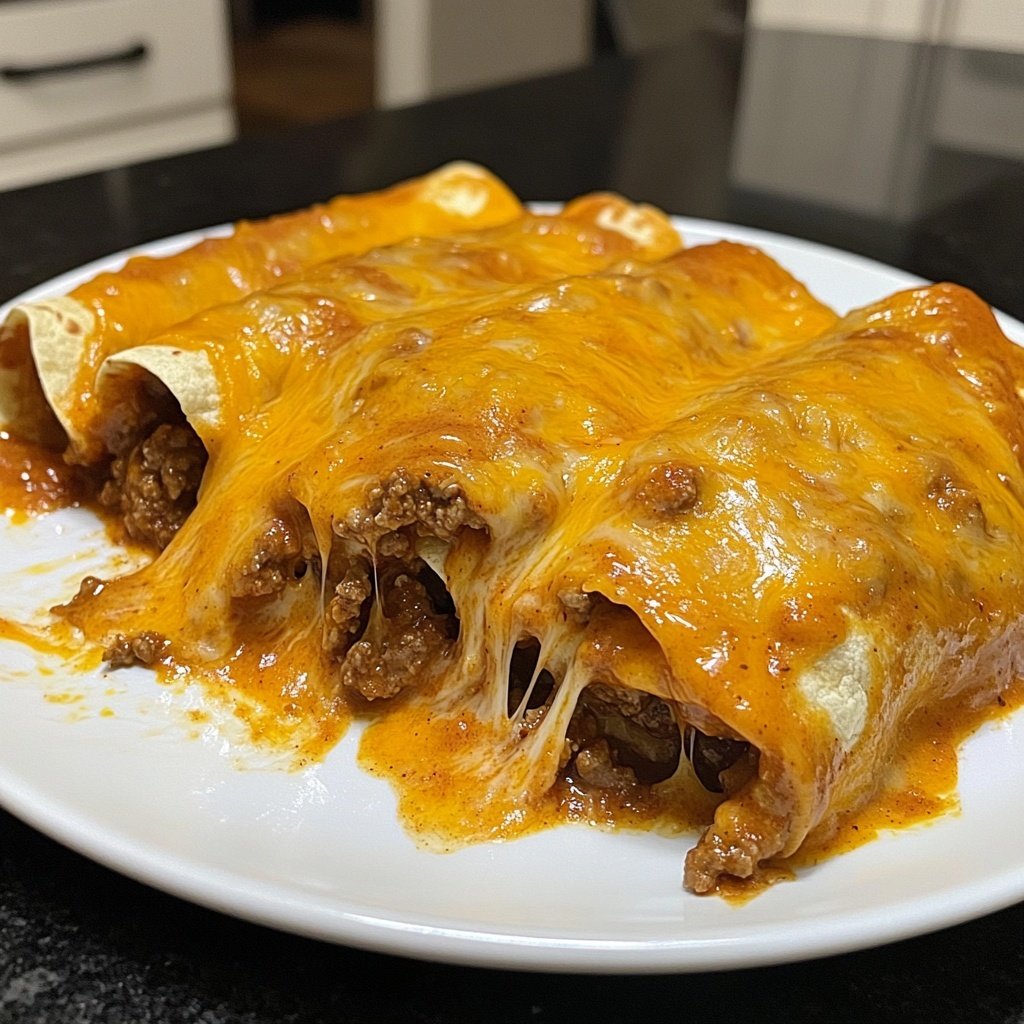 Easy Cheesy Ground Beef Enchiladas