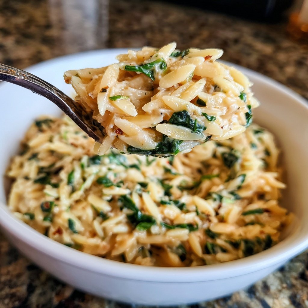 Creamy Spinach Parmesan Orzo