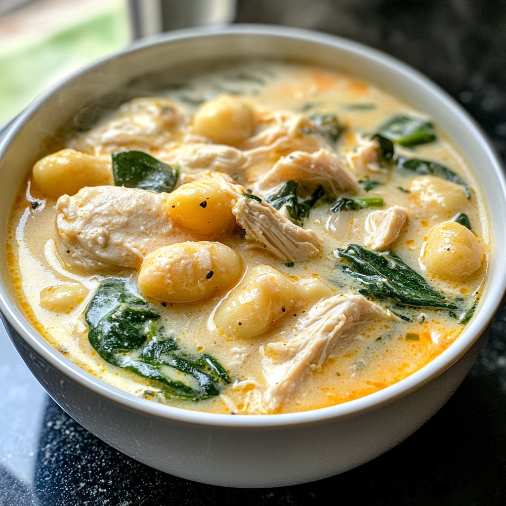 Spicy Crockpot Chicken Gnocchi Soup