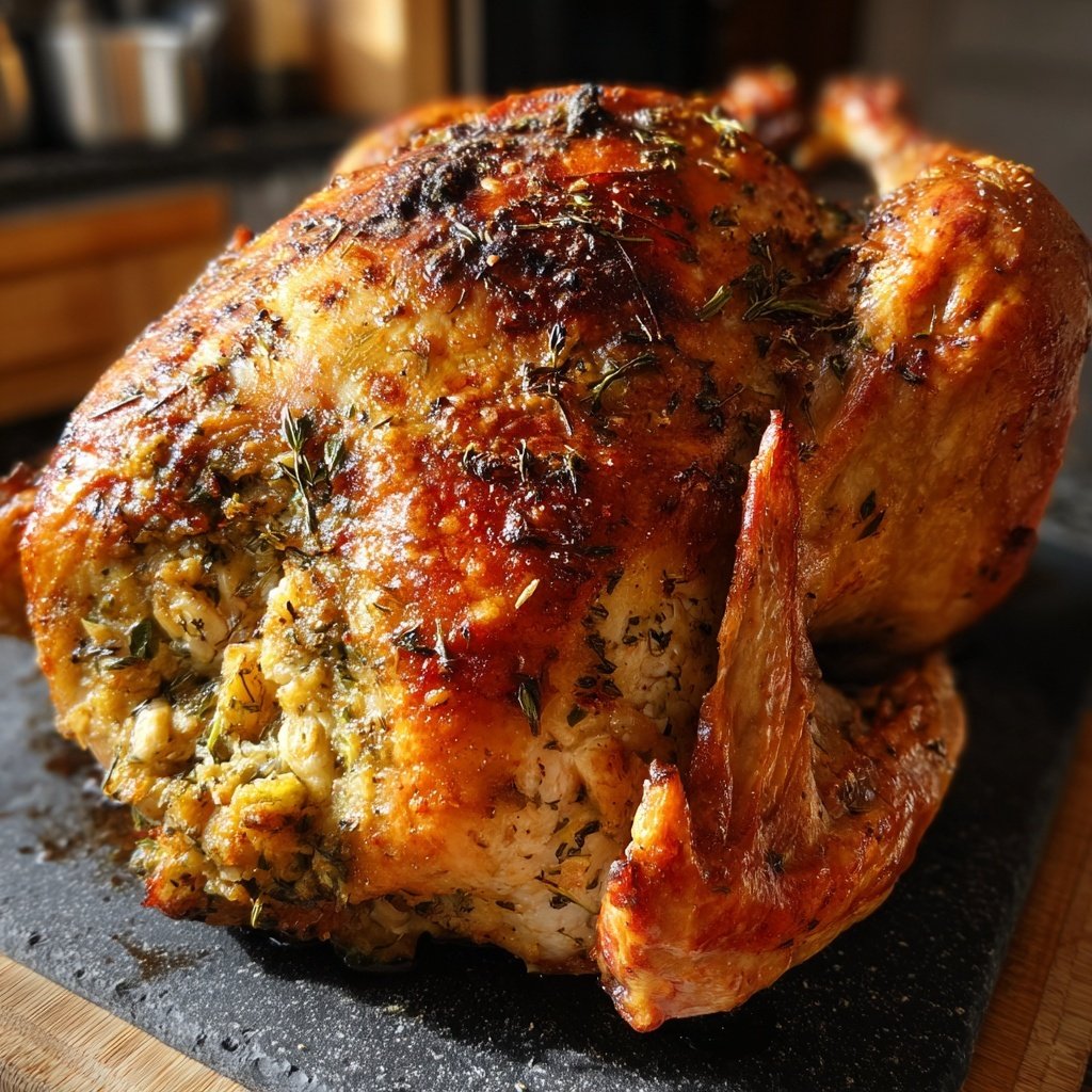 Seasonal & Festive Thanksgiving Herb Stuffed Turkey