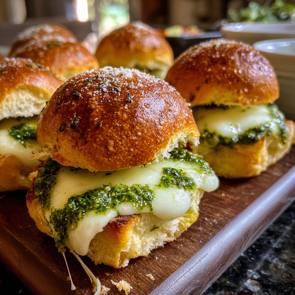 Sliders with Pesto Mozzarella