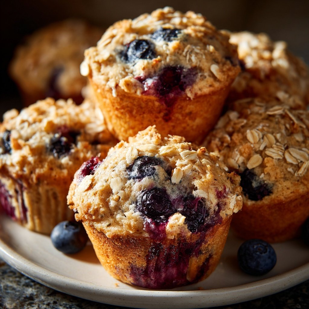Healthy Blueberry Oat Muffins