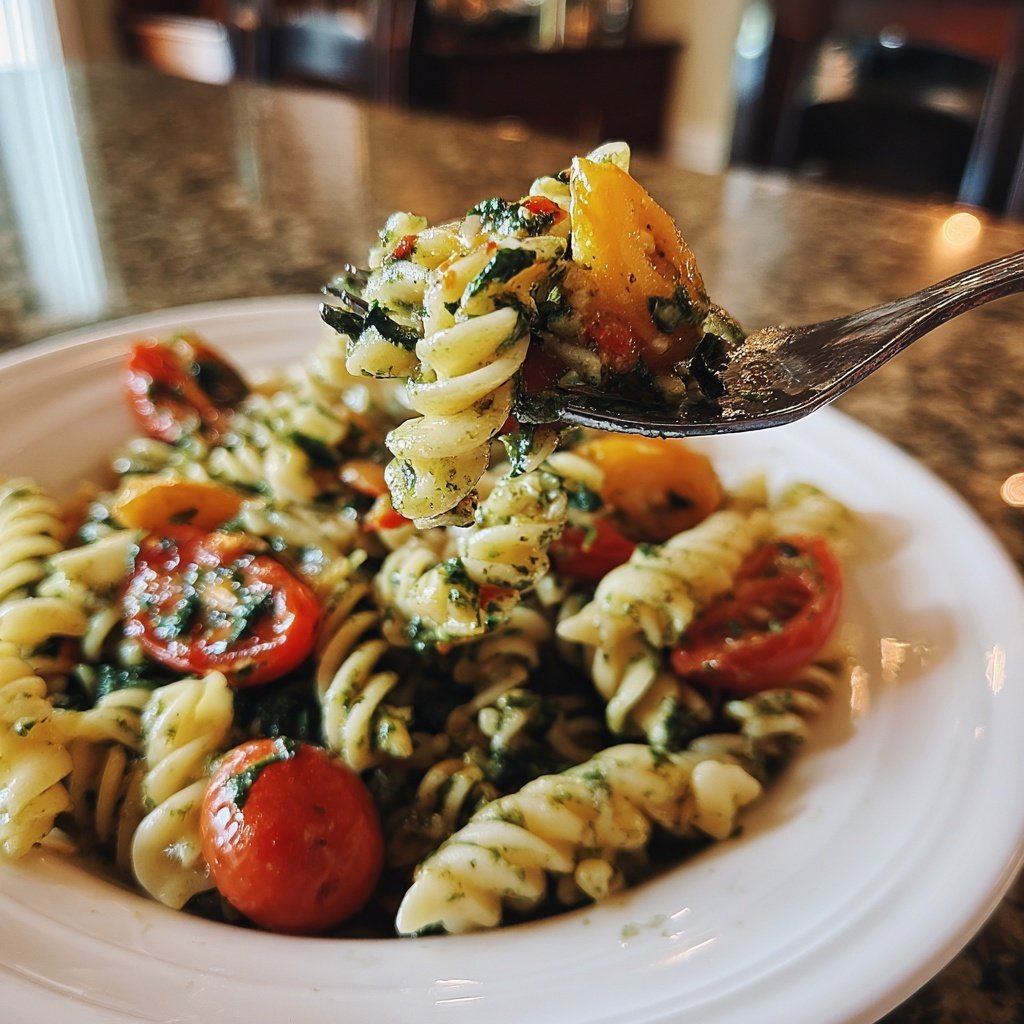 Delicious Spinach Tomato Pasta