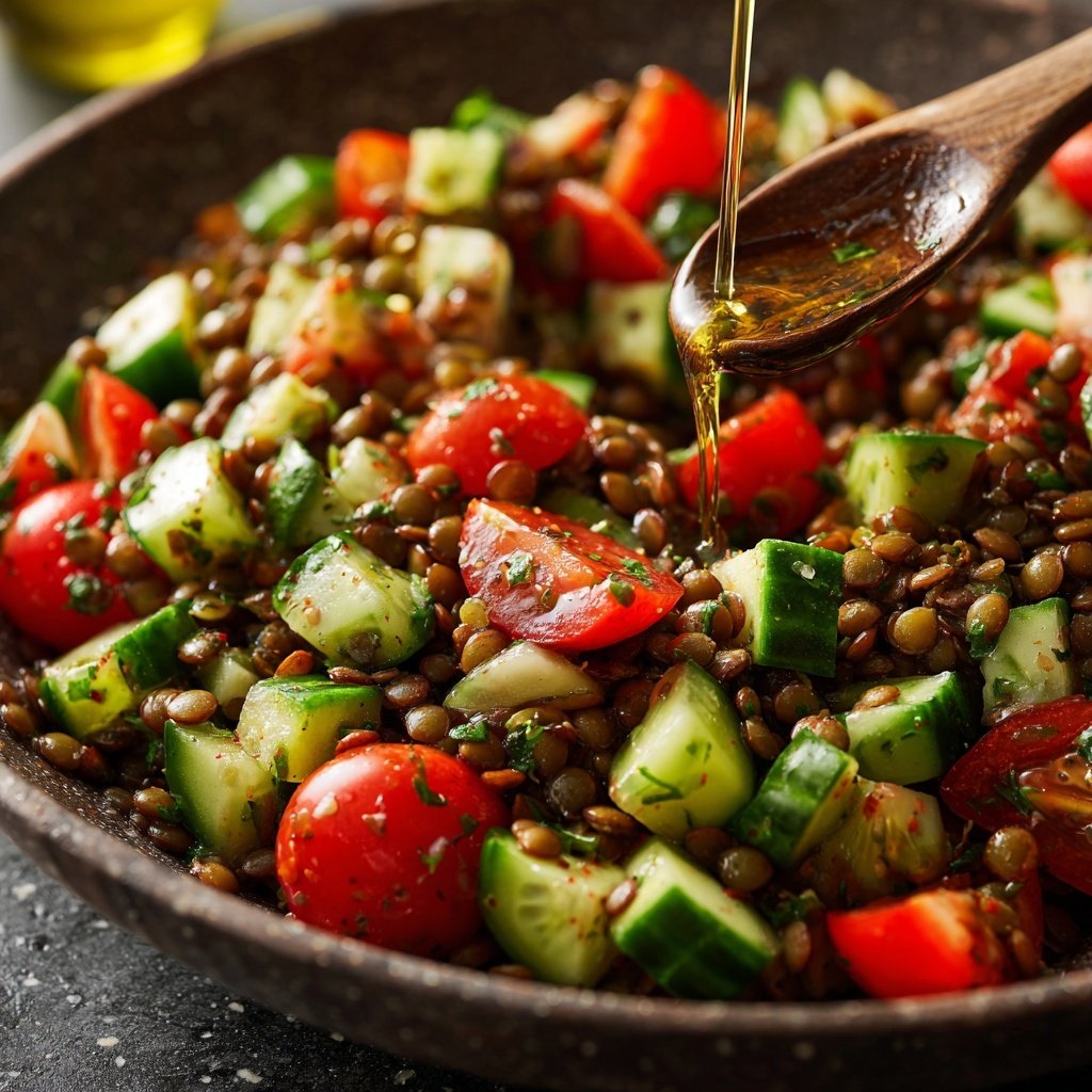 Healthy Mediterranean Lentil Salad