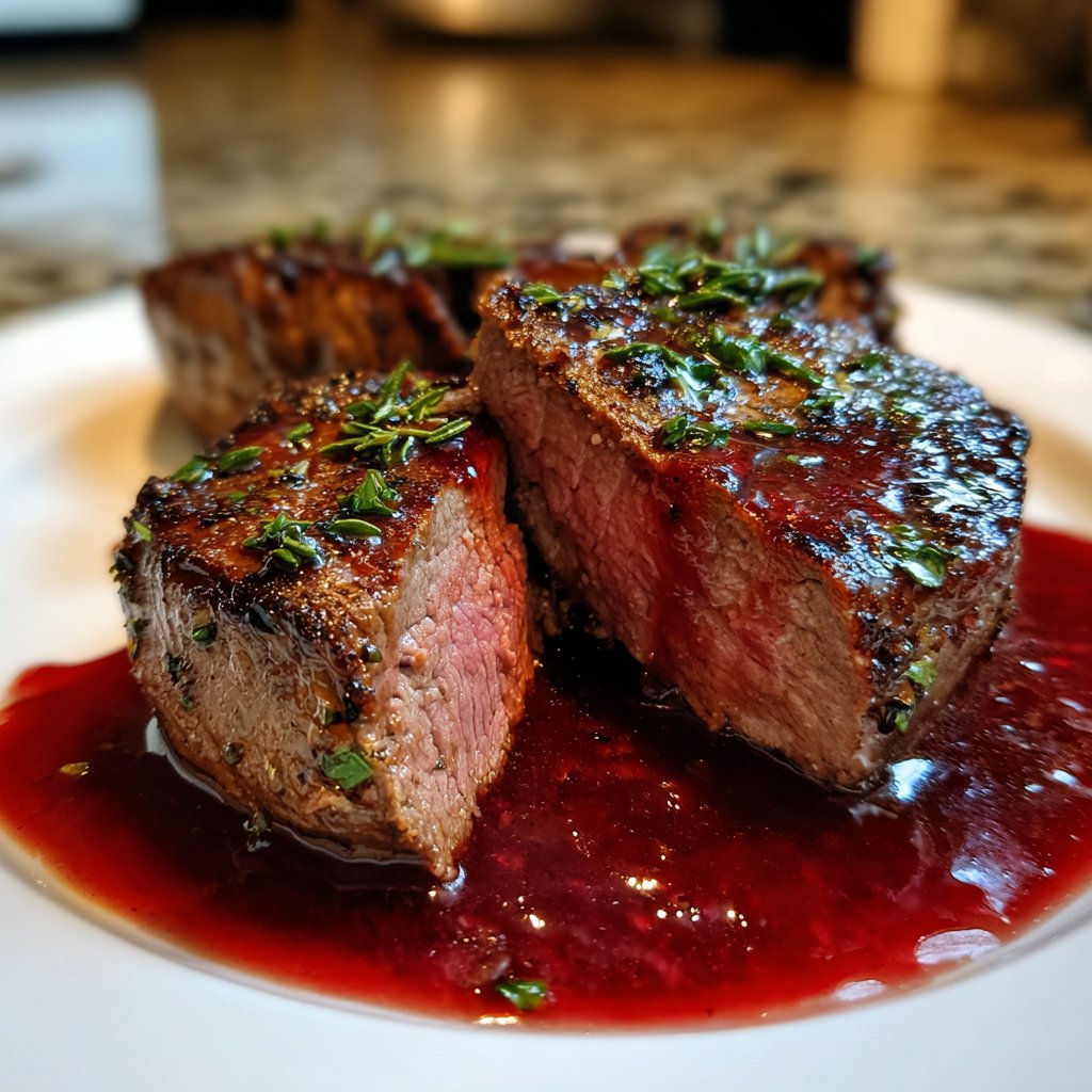 Romantic Filet Mignon with Red Wine Sauce