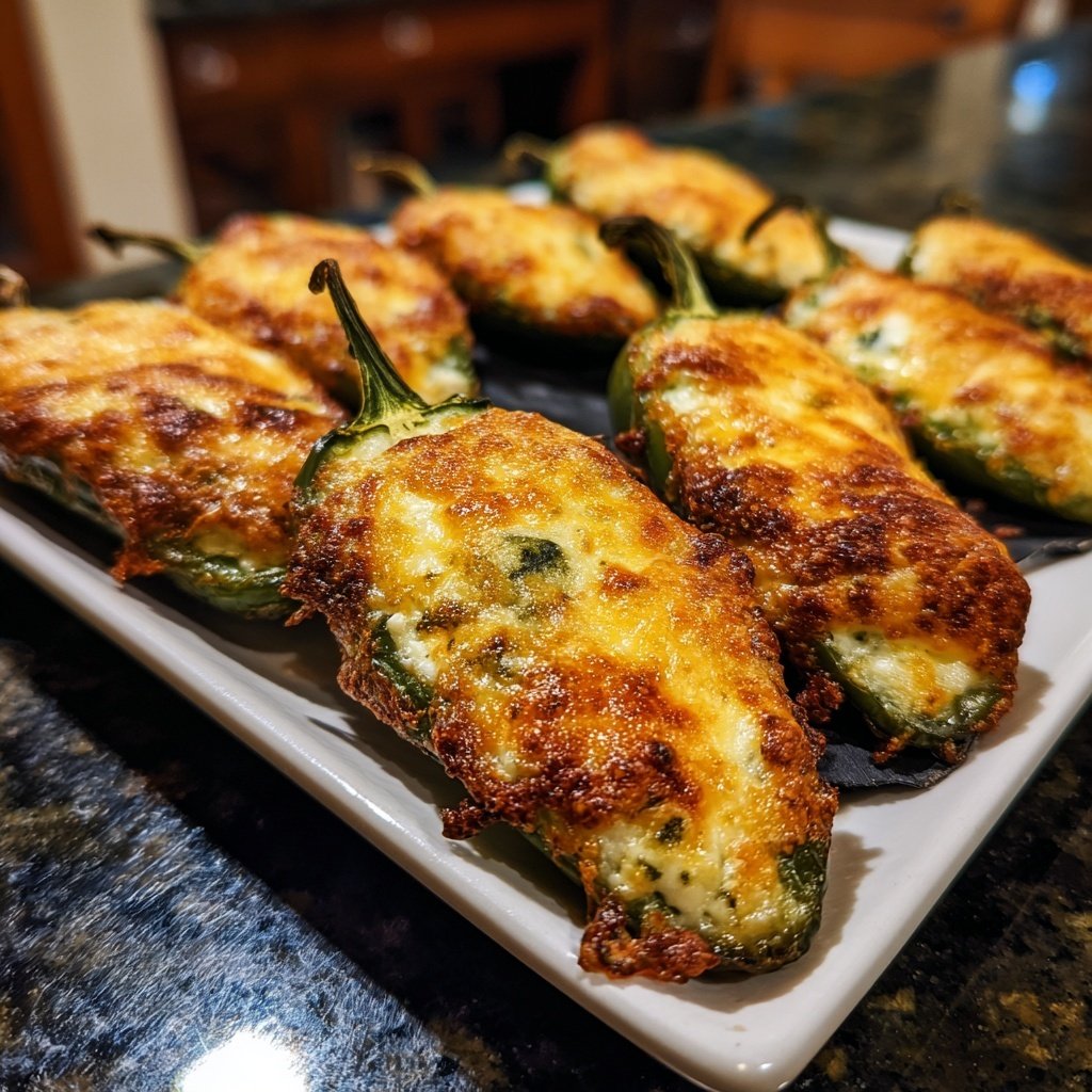 Jalapeno Poppers with Garlic Herb Filling