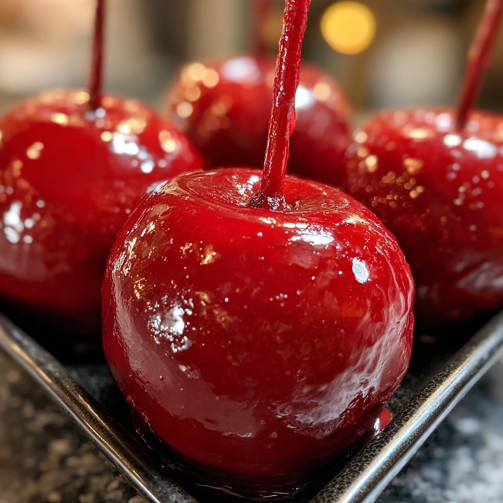 Homemade Candy Apples With Red Food Coloring