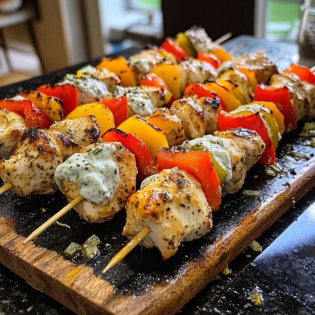 Greek Chicken Souvlaki with Tzatziki Sauce
