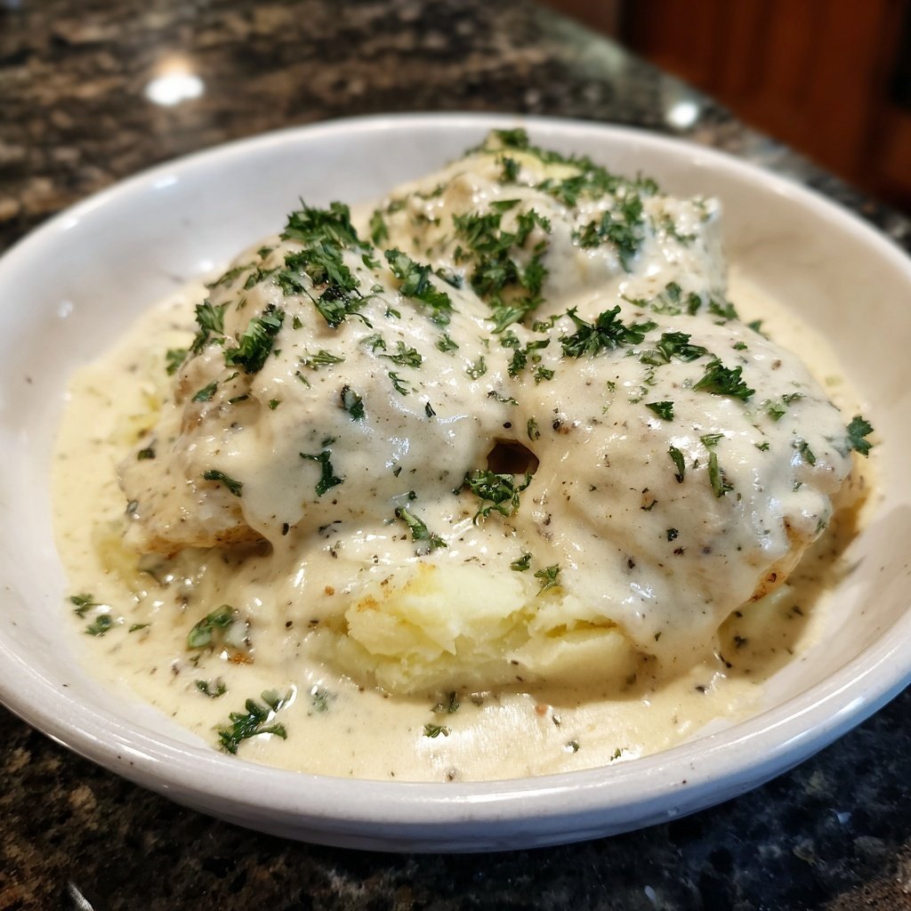 Comfort Food Creamy Chicken and Mashed Potatoes